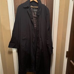 Men’s Size 42 Regular Towne London Fog Black Trench Coat